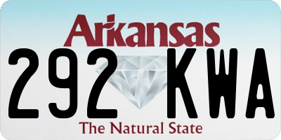 AR license plate 292KWA