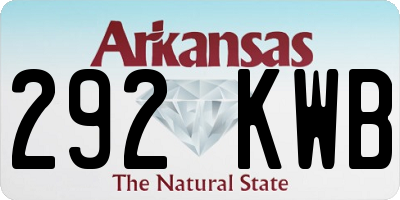 AR license plate 292KWB