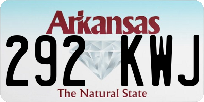 AR license plate 292KWJ