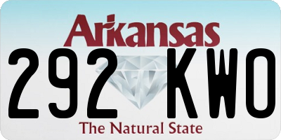 AR license plate 292KWO