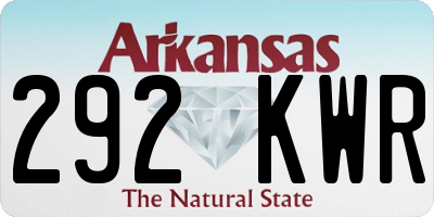 AR license plate 292KWR