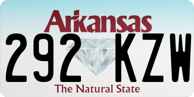 AR license plate 292KZW
