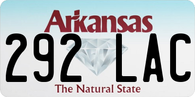 AR license plate 292LAC