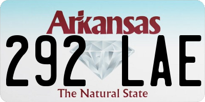 AR license plate 292LAE