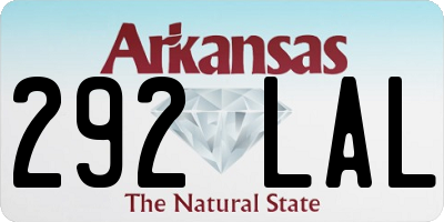 AR license plate 292LAL