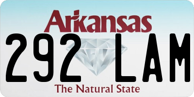 AR license plate 292LAM