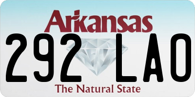 AR license plate 292LAO