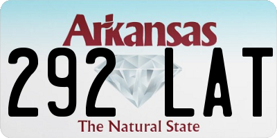 AR license plate 292LAT