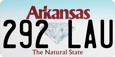 AR license plate 292LAU