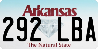 AR license plate 292LBA