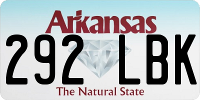 AR license plate 292LBK