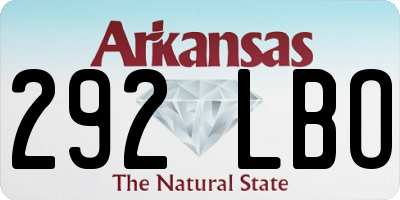 AR license plate 292LBO