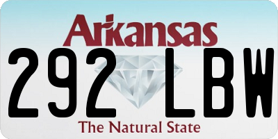 AR license plate 292LBW