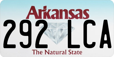 AR license plate 292LCA
