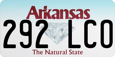 AR license plate 292LCO