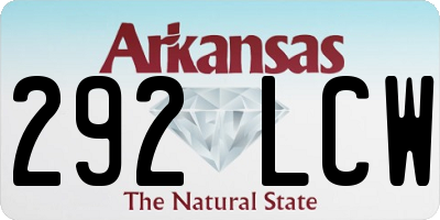 AR license plate 292LCW
