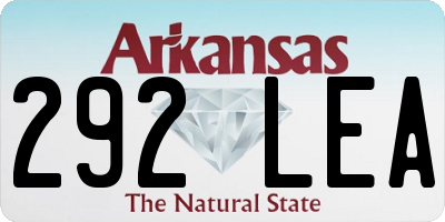 AR license plate 292LEA