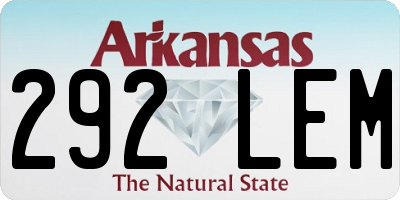 AR license plate 292LEM