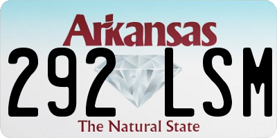 AR license plate 292LSM