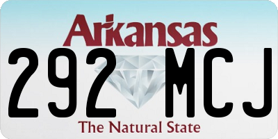 AR license plate 292MCJ