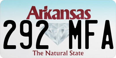 AR license plate 292MFA