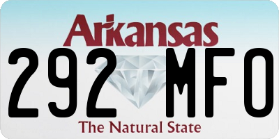 AR license plate 292MFO