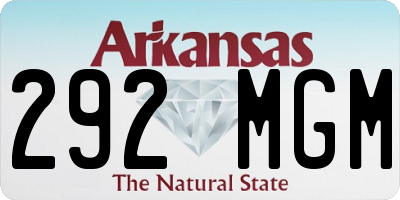 AR license plate 292MGM