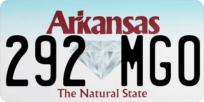 AR license plate 292MGO
