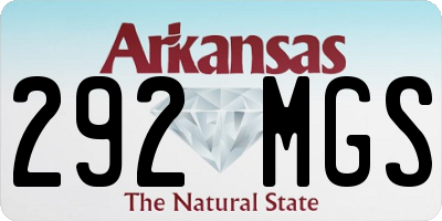 AR license plate 292MGS
