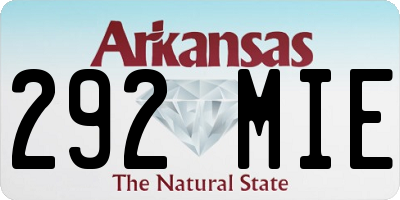 AR license plate 292MIE