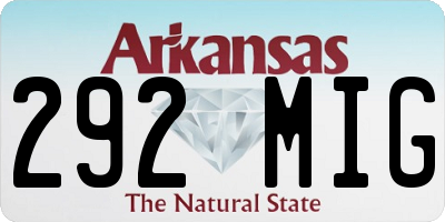 AR license plate 292MIG