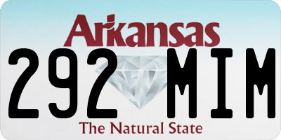 AR license plate 292MIM
