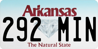 AR license plate 292MIN