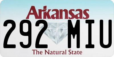 AR license plate 292MIU