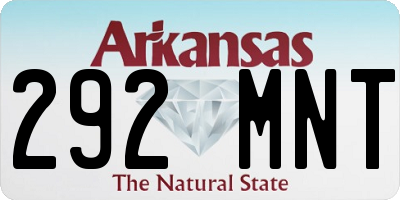 AR license plate 292MNT