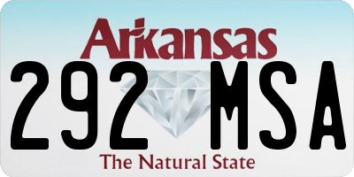 AR license plate 292MSA