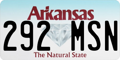 AR license plate 292MSN
