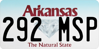 AR license plate 292MSP