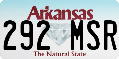 AR license plate 292MSR
