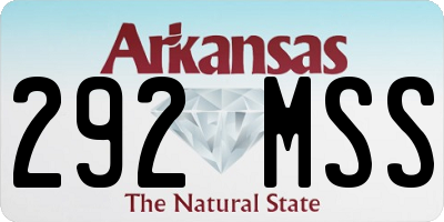 AR license plate 292MSS
