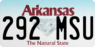 AR license plate 292MSU
