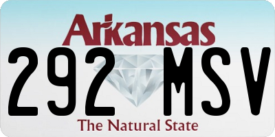 AR license plate 292MSV
