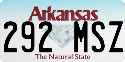 AR license plate 292MSZ