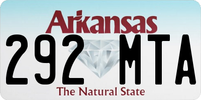 AR license plate 292MTA