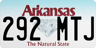 AR license plate 292MTJ