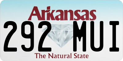 AR license plate 292MUI