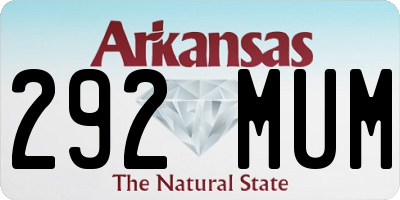 AR license plate 292MUM