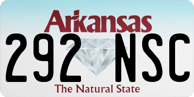 AR license plate 292NSC