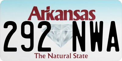 AR license plate 292NWA