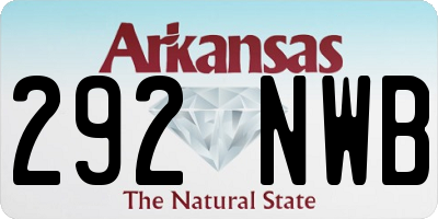 AR license plate 292NWB